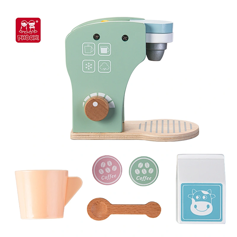 kids wooden toy kitchen pretend coffee maker set children's preschool education wooden kitchen coffee maker toys